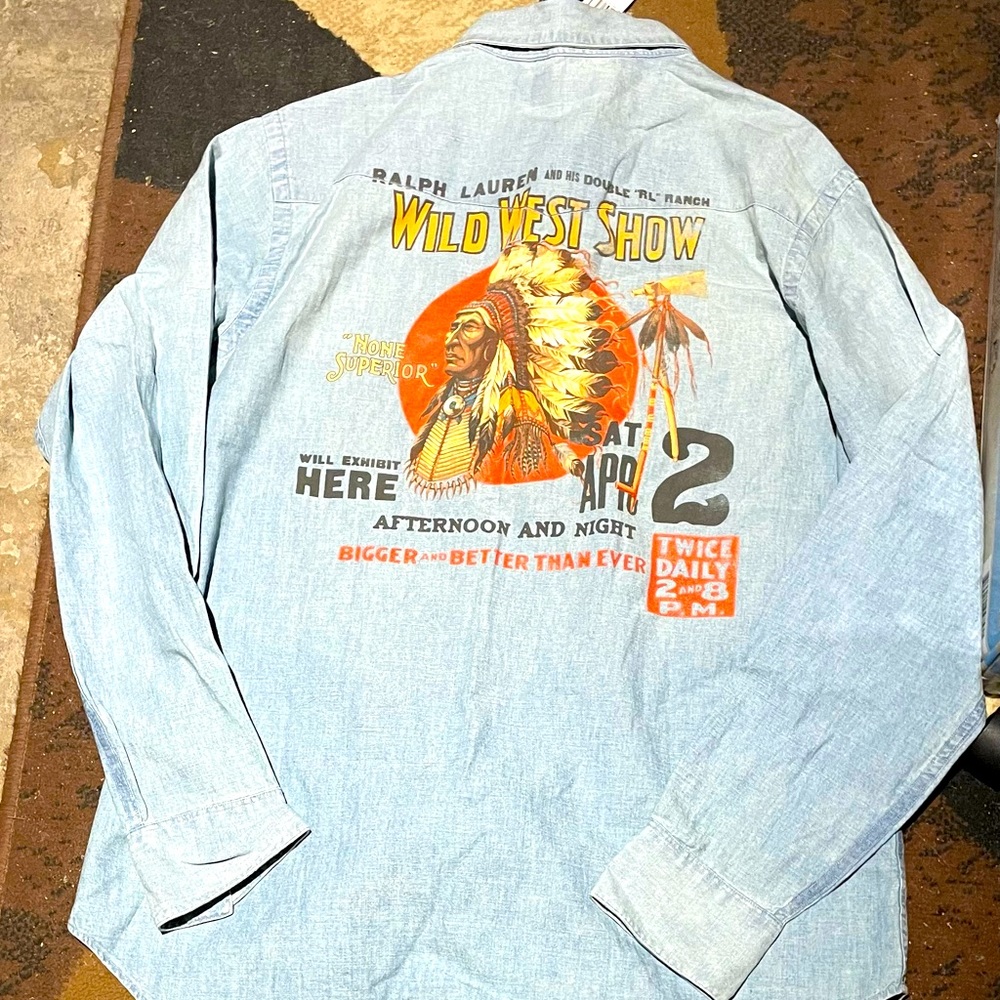 Ralph Lauren Polo Wild West Show Denim Button Up New With Tags